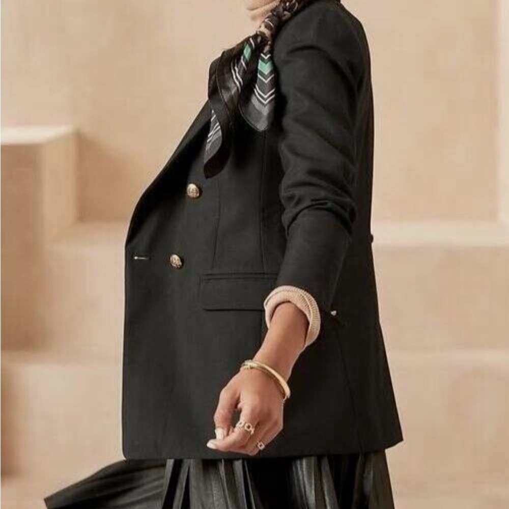 Banana Republic Black and Gold Military Blazer